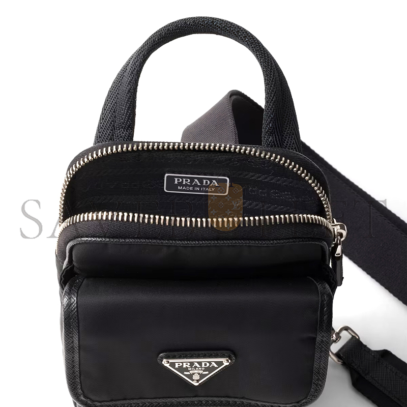 PRADA RE-NYLON AND SAFFIANO LEATHER SMARTPHONE CASE 2ZH194 (11.5*17*4.5cm) PRADA RE-NYLON AND SAFFIANO LEATHER SMARTPHONE CASE 2ZH194 (11.5*17*4.5cm)